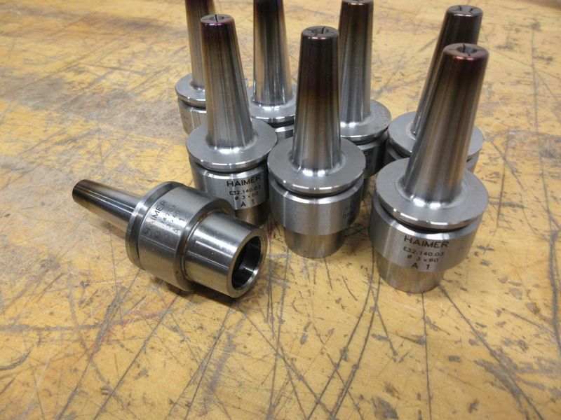 Haimer HSK32 & 63 Shrink Fit Tool Holders, (8 pc) E32.140.03 Dia 3mm x 60, (25 pc) F63.140.03 Dia 3mm x 80, **Used**- Auction Item