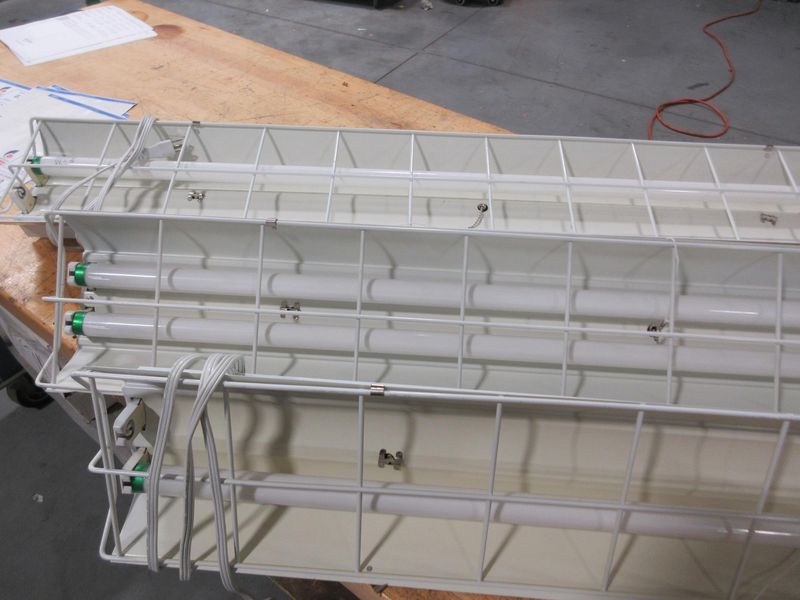 Flourescent 48" Hanging Light Fixtures (3pcs)- Auction Item