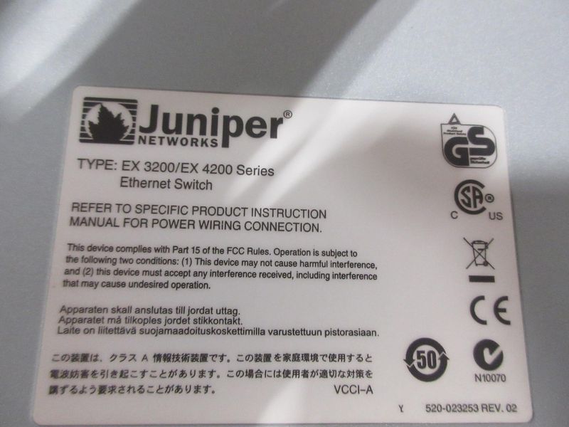 Juniper EX 4200 Series 24-P Rack Mountable Ethernet Switch (2)- Auction Item