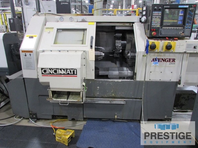 Cincinnati Avenger 250S, 23" Swing, 19" C.C, 4000 RPM, Sub Spindle, Bar Feed, Acramatic 850SX, #32335