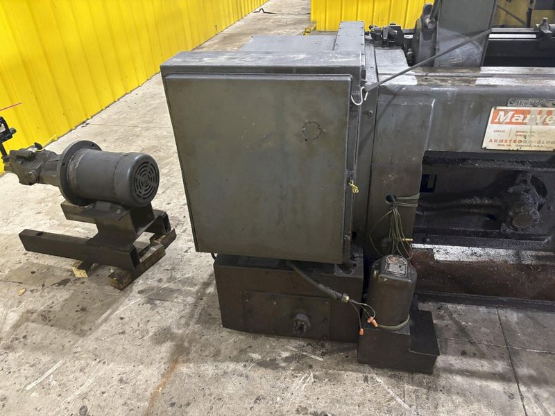 18” X 20” MARVEL MODEL #81/M4 AUTOMATIC MITRE HEAD VERTICAL BAND SAW & FEED TABLE: STOCK #23277