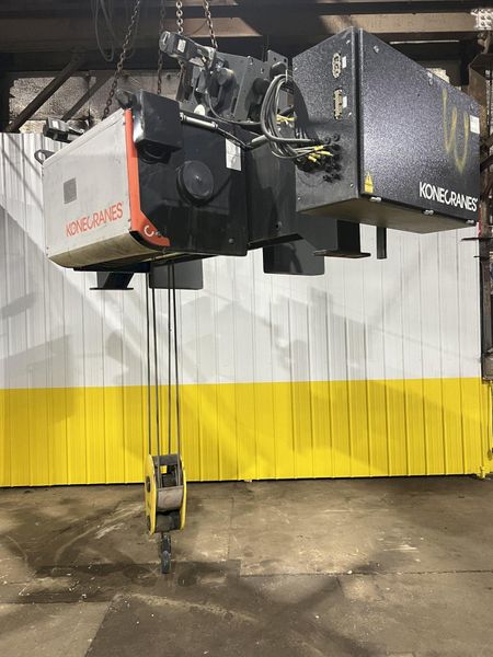 17.5 TON (2014) KONE-CRANES MODEL #CXT60410160P75GGN0S SINGLE GIRDER OVERHEAD CRANE HOIST & TROL