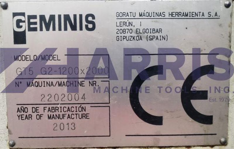 Used, 48" x 78" Geminis Model GT5 G2 - Flat Bed CNC Lathe with Y Axis
