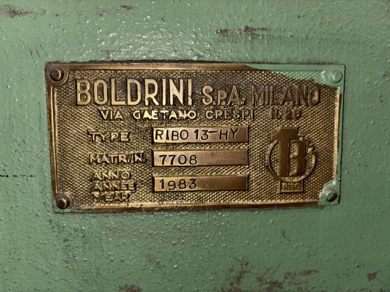 1/2" X 13' BOLDRINI MODEL #RIB0-13-HY HYDRAULIC HEAD FLANGER & DISHING MACHINE: STOCK #23190