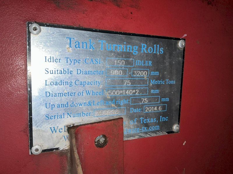 300 TON X 120" DIAMETER WELDWIRE MODEL #CAS-150 TRACK MOUNTED POWERED TANK TURNING ROLLS, 1 DRIV