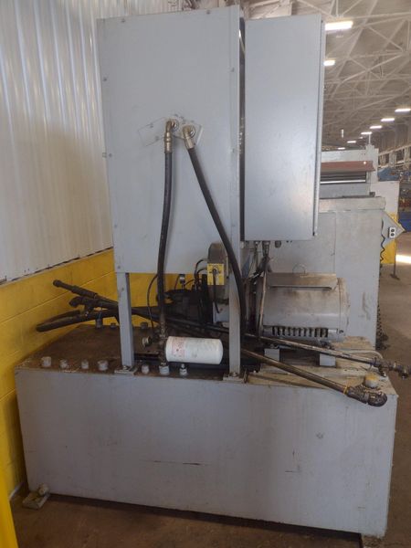20,000 LB 10 TON X 48" RED BUD (RBI) MOTORIZED COIL REEL / UNCOILER & STRAIGHTENER FEED LINE: ST