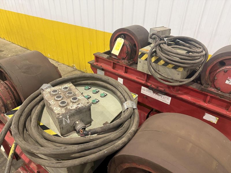 300 TON X 120" DIAMETER WELDWIRE MODEL #CAS-150 TRACK MOUNTED POWERED TANK TURNING ROLLS, 1 DRIV