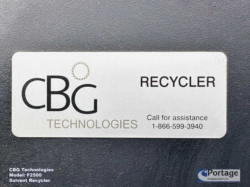 CBG Technologies Model: F2500  ||  Solvent Recycler