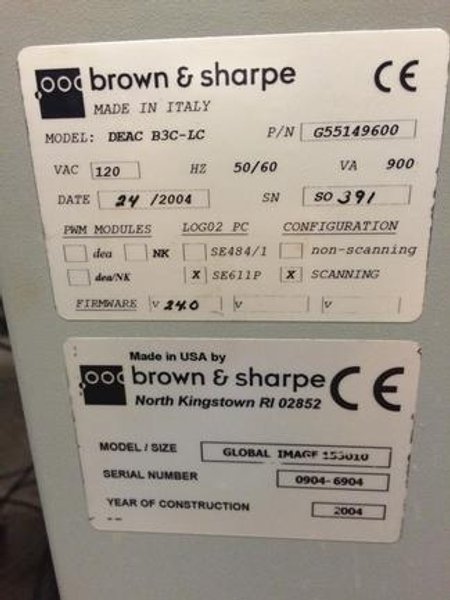 Brown & Sharpe Global Image 15-30.10, Renishaw PH10MQ Auto Index Probe, PC-DMIS CAD++, 2004, #32245