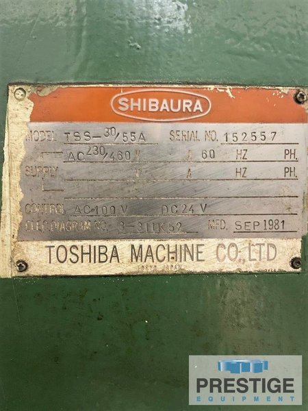 Toshiba TSS 30/55A CNC, 118" Table, 216" Swing, 50 HP, Sliding Table, Fanuc CNC, #32559