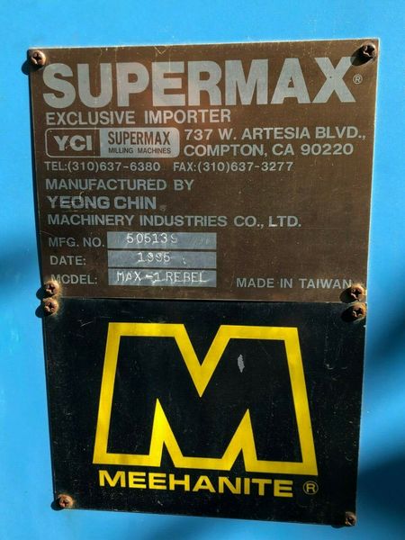 1995 SUPERMAX MAX 1 REBEL 26x16x24 CNC VMC 8KRPM 20ATC Needs Work (Parameters)