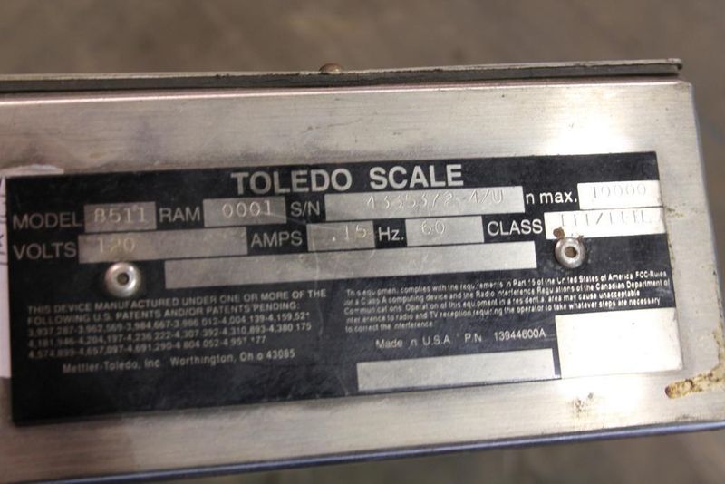 10,000 LBS TOLEDO DIGITAL SCALE: STOCK #59889