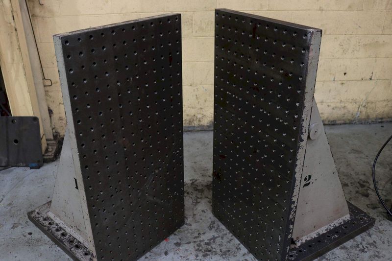 PAIR - 24" X 48" DRILLED & TAPPED ANGLE PLATES: STOCK #73100