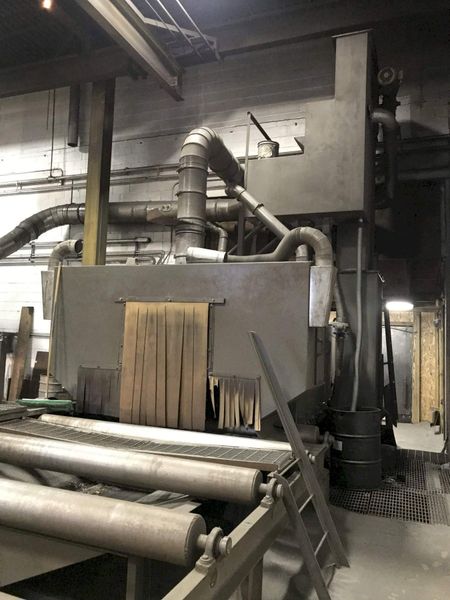 PANGBORN 4 WHEEL PLATE BLAST CLEANING LINE: STOCK #71706