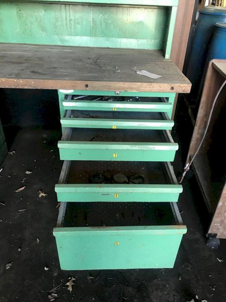 6 & 5 DRAWER VISTA CABINET WITH WOODEN WORK BENCH TOP: STOCK #68695