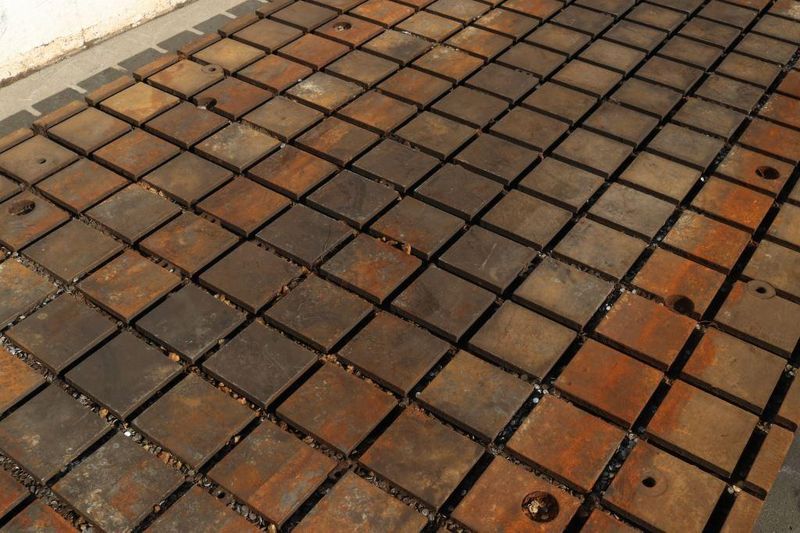 78" X 144" X 4-1/2" SOLID STEEL T SLOTTED PLATE: STOCK #73341