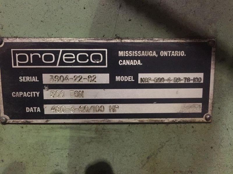 500 TON PRO ECO 4 POST CUTOFF PRESS: STOCK 65983