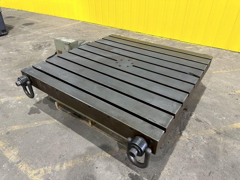 60" X 60" SHIBAURA MODEL #BFT-13CW2 T-SLOTTED ELECTRIC POWERED ROTARY TABLE: STOCK #19526