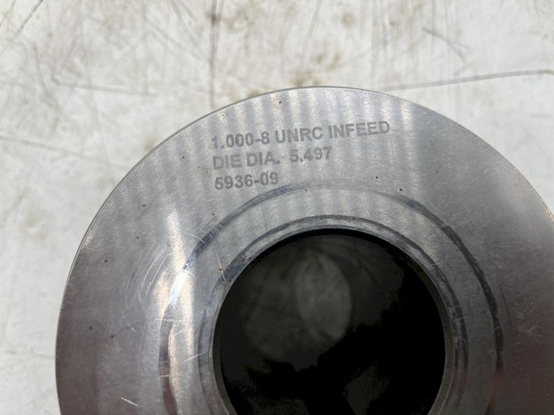 (2) 1.000-8 UNRC INFEED DIE DIA 5.497 / 593609 CENTRAL 36670: stock 16368