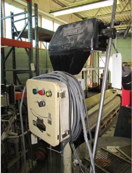5000 LB 2.5 TON X 42" DURANT TOOL MODEL R50-25 MOTORIZED HORIZONTAL COIL REEL PALLET DECOILER: S