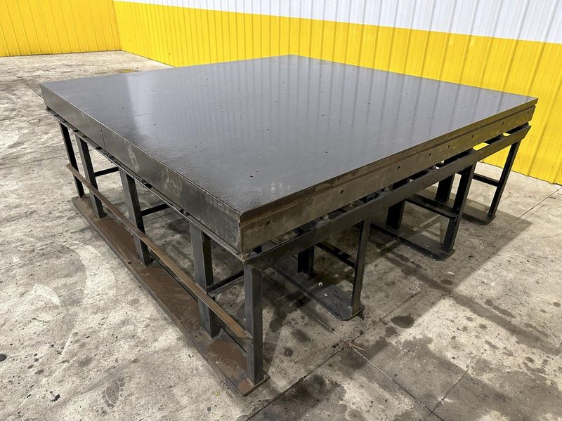 96" X 96" STEEL LAYOUT TABLE / PLATE ON HEAVY DUTY STORAGE RACK BASE: STOCK #11026