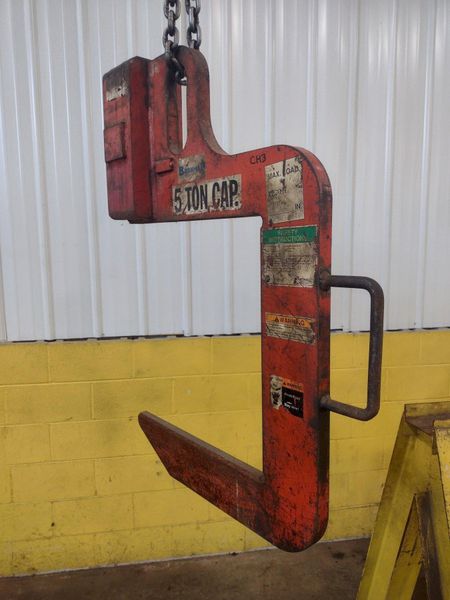 10,000 LB 5 TON X 20" BUSHMAN MODEL #610 C-HOOK COIL LIFTER: STOCK #15858