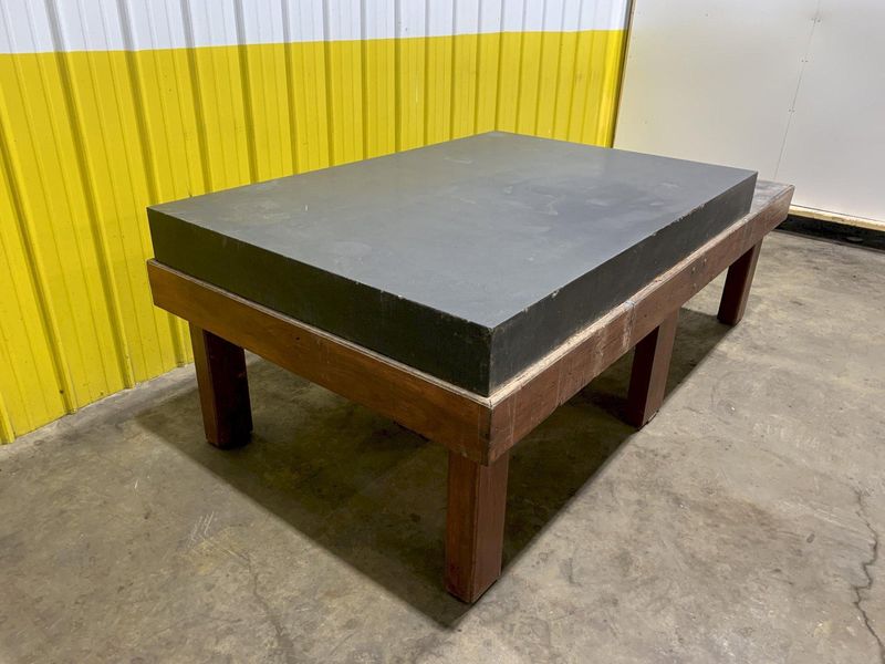 6' X 4' X 6" BLACK GRANITE PRECISION LAYOUT SURFACE PLATE WITH STAND: STOCK 16237