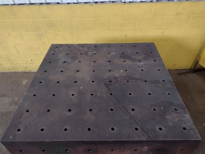 48" x 48" x 36" HIGH INTERLAKE DRILLED & TAPPED SET-UP / RISER TABLE: STOCK #16475