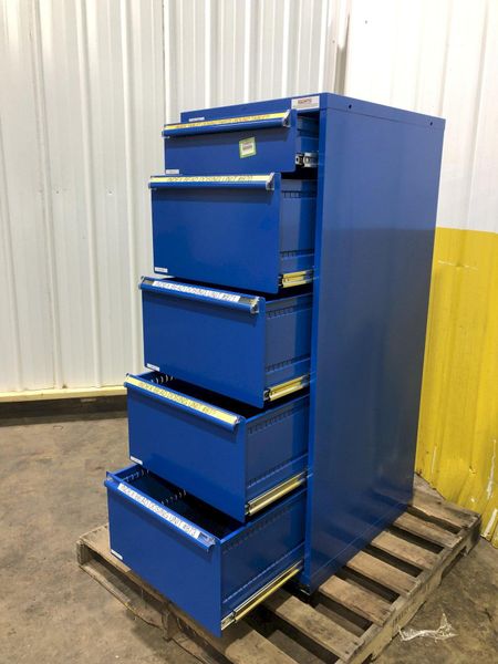 5 DRAWER EQUIPTO 22" X 28" X 59" TOOL STORAGE CABINET: STOCK #16629