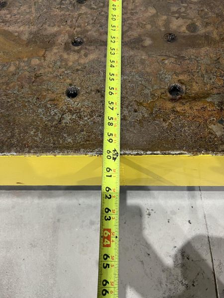 144" X 60" X 7" THICK SOLID STEEL BOLSTER PLATE: STOCK 20074