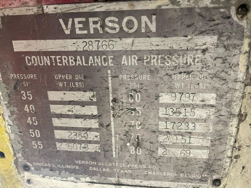 400 ton Verson S2-400-120-60t Straight Side Mechanical Metal Stamping Press, REBUILT 2021-2022!