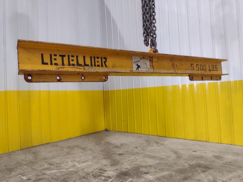 5,500 LBS X 6' LETELLIER CRANE SPREADER BAR LIFTING BEAM: STOCK #22642
