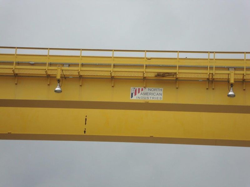 80/40 TON X 195' X 59' LIFT NORTH AMERICAN IND DOUBLE LEG ROLLING GANTRY CRANE: STOCK #12533