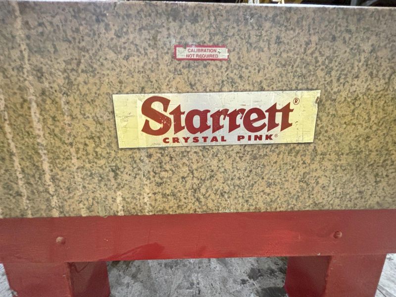 72" X 36" X 8" STARRETT GRADE B GRANITE SURFACE INSPECTION PLATE: STOCK #22037