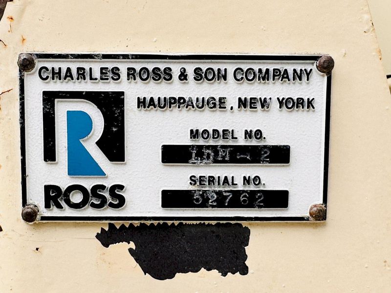 Charles Ross & Son Co LDM-2 Two Gallon Vacuum Double Planetary Mixer