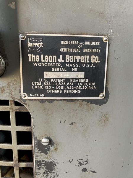 Barrett Model 1100 WD Centrifuge