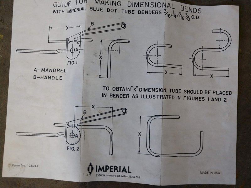 7/8" IMPERIAL TOOL MODEL #260-FHA BLUE DOT CONDUIT BENDER #P0000153: STOCK 14717
