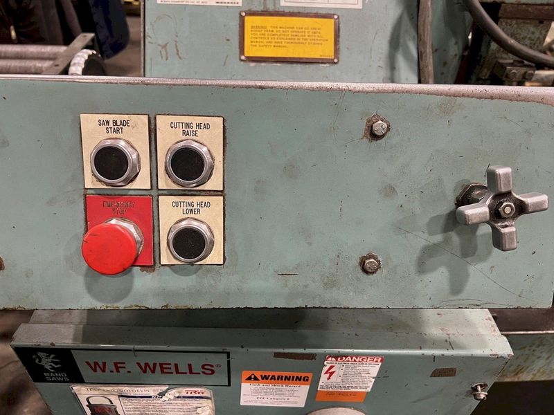 USED W.F. WELLS 10" X 17" HORIZONTAL DUAL POST SEMI-AUTOMATIC BANDSAW MODEL W-10-1, Stock# 11070