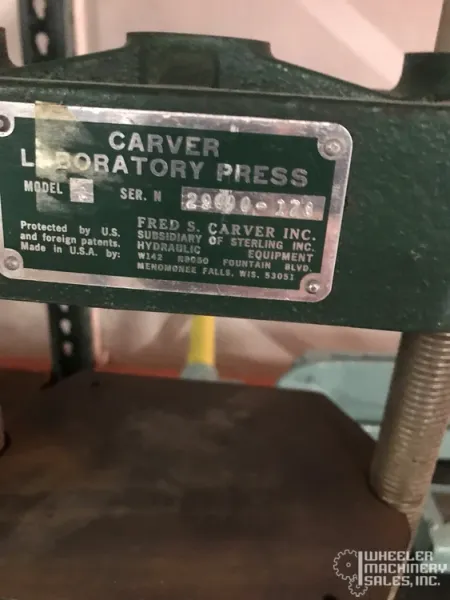 Carver Model C Hand Hydraulic Upacting Lab Press 11 Ton #6390 #2