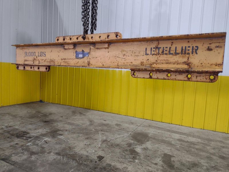 9,000 LBS X 8' LETELLIER CRANE SPREADER BAR LIFTING BEAM: STOCK #22641