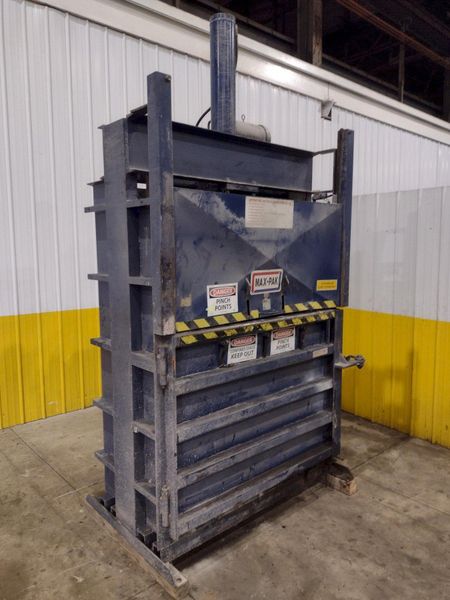 60" X 48" X 30" MAX-PAK MODEL #MP-60-E VERTICAL HYDRAULIC CARDBOARD BALER: STOCK #23656
