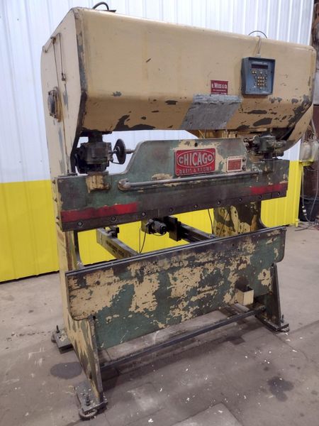 45 TON X 6' CHICAGO D&K MODEL #56-A MECHANICAL PRESS BRAKE WITH CNC BACK GAUGE: STOCK #19652