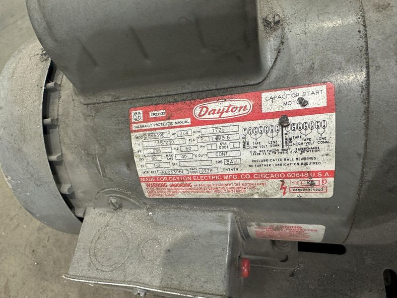 1" DAYTON MDL. 6Z116A  BELT GRINDER: STOCK #78048