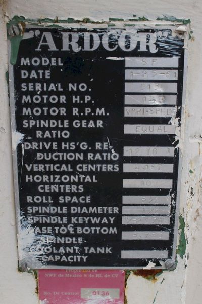 12 STAND X 1-1/2" ARDCOR ROLLFORMER: STOCK #76628