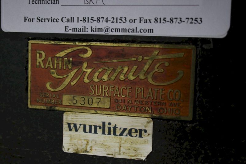 4' X 6' X 10'  RAHN GRANITE PLATE: STOCK #75769