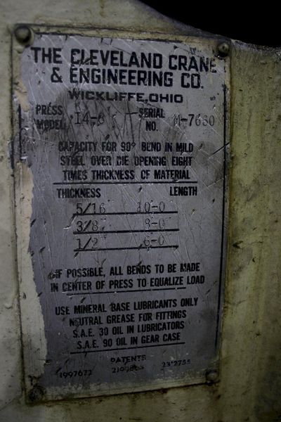 175 TON X 10' STEELWELD MECHANICAL PRESS BRAKE: STOCK #75077