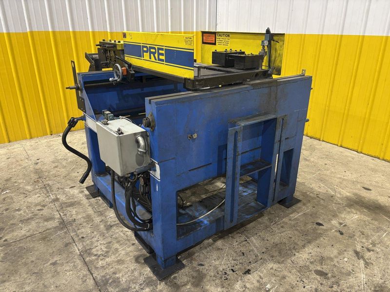 12" W X 18" STROKE PRESS ROOM EQUIPMENT PRE PNEUMATIC COIL STRAIGHTENER & AIR FEEDER : STOCK #23