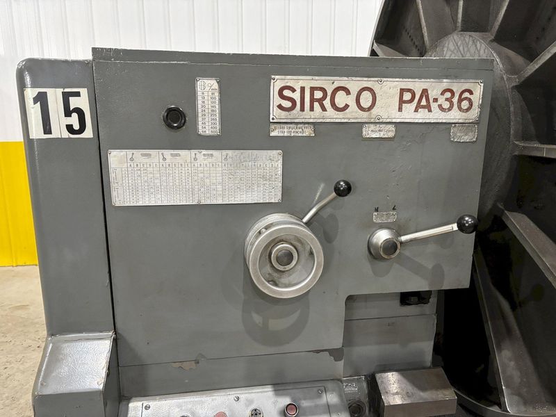 48" / 60" SWING X 84" SIRCO MODEL #PA-36 HEAVY DUTY GAP BED ENGINE LATHE, 5.5" HOLE: STOCK #2100