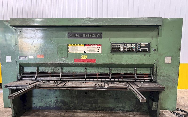 10' X 1/2" CINCINNATI HS500 HYDRAULIC SHEAR WITH FOPBG: STOCK #21757