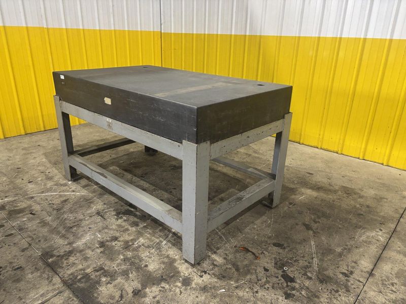 60" X 36" X 8" JC BUSCH PRECISION LAYOUT BLACK GRANITE SURFACE PLATE ON STAND: STOCK #22773